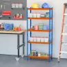 Estantería Metálica de Almacenaje 80x40x182 cm con 5 Niveles Ajustables en Altura Carga Máxima por Estante 300 k... - Ogal.Es