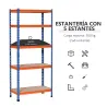 Estantería Metálica de Almacenaje 80x40x182 cm con 5 Niveles Ajustables en Altura Carga Máxima por Estante 300 k... - Ogal.Es