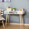 Mesa de Escritorio Infantil Mesa Consola con 1 Compartimento Abierto y 2 Cajones Estilo Nórdico para Estudio Ent... - Ogal.Es