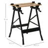 Banco de Trabajo Plegable Portátil con Tableros Ajustables Ángulo y Distancia 63,5x60,5x78 cm Madera Natural y N... - Ogal.Es