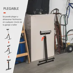 Soporte de Rodillo Plegable y Ajustable en Altura de 68-110 cm con Manivela de Bloqueo Carga Máx. 60kg / 90kg Ca... - Ogal.Es