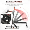Estación de Musculación Torre de Entrenamiento con Altura Ajustable y Respaldo Regulable en 5 Posiciones Barra d... - Ogal.Es