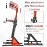 Estación de Musculación Torre de Entrenamiento con Altura Ajustable y Respaldo Regulable en 5 Posiciones Barra d... - Ogal.Es