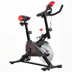 Bicicleta Estática Ciclo Indoor con Pantalla LCD Pulsómetro Sillín y Manillar Ajustables en Altura Volante de In... - Ogal.Es