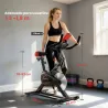 Bicicleta Estática Ciclo Indoor con Pantalla LCD Pulsómetro Sillín y Manillar Ajustables en Altura Volante de In... - Ogal.Es