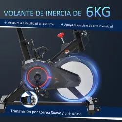 Bicicleta Estática Ciclo Indoor con Pantalla LCD Pulsómetro Sillín y Manillar Ajustables en Altura Volante de In... - Ogal.Es