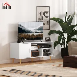 Mueble de TV para Televisores de hasta 60" Mesa para TV de Salón Comedor Moderna con Armario y 3 Compartimentos ... - Ogal.Es