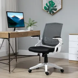 Silla de Oficina Ergonómica Silla de Juvenil con Altura Ajustable Reposabrazos Abatibles Soporte Lumbar y Respal... - Ogal.Es