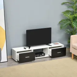 Mueble de TV para Televisores de hasta 60" Mesa para TV de Salón Estilo Moderno con 2 Cajones y Compartimento Ab... - Ogal.Es