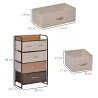 Cómoda para Dormitorio con 5 Cajones Plegables Parte Superior de Madera y Marco Metálico 58x29x99 cm Multicolor - Ogal.Es