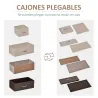 Cómoda para Dormitorio con 5 Cajones Plegables Parte Superior de Madera y Marco Metálico 58x29x99 cm Multicolor - Ogal.Es