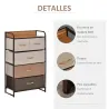 Cómoda para Dormitorio con 5 Cajones Plegables Parte Superior de Madera y Marco Metálico 58x29x99 cm Multicolor - Ogal.Es