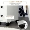 Armario de Baño con Ruedas Mueble Auxiliar para Baño con Estante Abierto Puerta y Cajón 18x30x68,5 cm Blanco - Ogal.Es