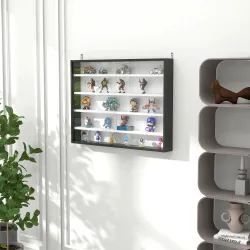 Vitrina Expositora para Colecciones de 5 Niveles, Vitrina de Pared, con Estantes Ajustables y 2 Puertas Correder... - Ogal.Es