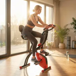 Bicicleta Estática Plegable 3 en 1 con Respaldo y 8 Niveles Resistencia Magnética, Bicicleta Estática para Casa ... - Ogal.Es