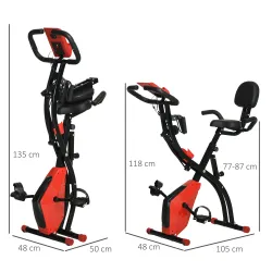 Bicicleta Estática Plegable 3 en 1 con Respaldo y 8 Niveles Resistencia Magnética, Bicicleta Estática para Casa ... - Ogal.Es