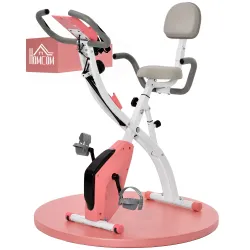 Bicicleta Estática Plegable 3 en 1 con Respaldo y 8 Niveles Resistencia Magnética, Bicicleta Estática en Casa Aj... - Ogal.Es