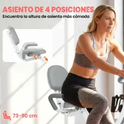 Bicicleta Estática Plegable 3 en 1 con Respaldo y 8 Niveles Resistencia Magnética, Bicicleta Estática en Casa Aj... - Ogal.Es