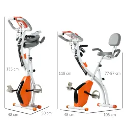 Bicicleta Estatica Plegable 3 en 1 con Respaldo y 8 Niveles Resistencia Magnética Bicicleta Estatica en Casa Aju... - Ogal.Es