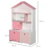 Estantería de Madera Infantil Librería para Niños con 4 Compartimentos 1 Puerta y 2 Cajones Extraíbles con Rueda... - Ogal.Es