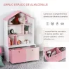 Estantería de Madera Infantil Librería para Niños con 4 Compartimentos 1 Puerta y 2 Cajones Extraíbles con Rueda... - Ogal.Es