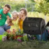 Compostador de Tambor Giratorio con Capacidad 160 Litros de Doble Cámara y Ventilación Marco de Acero 71x65x96cm... - Ogal.Es