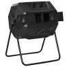 Compostador de Tambor Giratorio con Capacidad 160 Litros de Doble Cámara y Ventilación Marco de Acero 71x65x96cm... - Ogal.Es