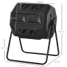 Compostador de Tambor Giratorio con Capacidad 160 Litros de Doble Cámara y Ventilación Marco de Acero 71x65x96cm... - Ogal.Es