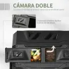 Compostador de Tambor Giratorio con Capacidad 160 Litros de Doble Cámara y Ventilación Marco de Acero 71x65x96cm... - Ogal.Es