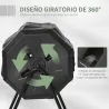Compostador de Tambor Giratorio con Capacidad 160 Litros de Doble Cámara y Ventilación Marco de Acero 71x65x96cm... - Ogal.Es