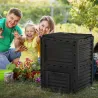 Compostador Capacidad de 300L Compostera Orgánica para Producción Abono de Jardín Exterior con 48 Respiraderos 6... - Ogal.Es
