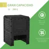Compostador Capacidad de 300L Compostera Orgánica para Producción Abono de Jardín Exterior con 48 Respiraderos 6... - Ogal.Es