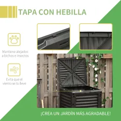Compostador Capacidad de 300L Compostera Orgánica para Producción Abono de Jardín Exterior con 48 Respiraderos 6... - Ogal.Es