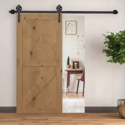 6FT/183cm Herraje para Puerta Corredera Kit de Puerta Corrediza de Madera con Guía de Suelo Riel de Acero al Car... - Ogal.Es