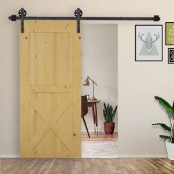 6FT/183cm Herraje para Puerta Corredera Kit de Puerta Corrediza de Madera con Guía de Suelo Riel de Acero al Car... - Ogal.Es