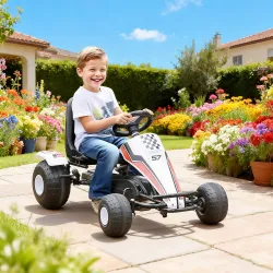 Go Kart a Pedales para Niños de +3 Años Coche de Pedales Infantil con Asiento Ajustable y Freno de Mano 104x66x5... - Ogal.Es
