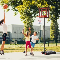 Canasta de Baloncesto Ajustable de 205-261 cm Aro de Baloncesto Portátil con Soporte de Acero Base Rellenable y ... - Ogal.Es