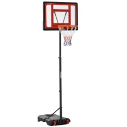 Canasta de Baloncesto Ajustable de 205-261 cm Aro de Baloncesto Portátil con Soporte de Acero Base Rellenable y ... - Ogal.Es