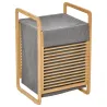Cesto para Ropa Sucia de Bambú Cesto Rectangular de Ropa Portátil con Tapa y Bolsa Extraíble Mueble de Baño Dorm... - Ogal.Es