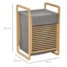 Cesto para Ropa Sucia de Bambú Cesto Rectangular de Ropa Portátil con Tapa y Bolsa Extraíble Mueble de Baño Dorm... - Ogal.Es
