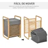 Cesto para Ropa Sucia de Bambú Cesto Rectangular de Ropa Portátil con Tapa y Bolsa Extraíble Mueble de Baño Dorm... - Ogal.Es