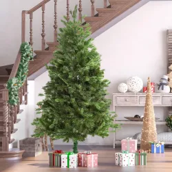 Árbol de Navidad Ø105x210 cm Artificial con 934 Ramas PE Tridente y PVC Individual y Base Plegable Árbol Navideñ... - Ogal.Es