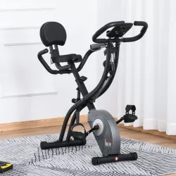 Bicicleta Estática Plegable Resistencia Magnética Ajustable de 8 Niveles con Sensor de Pulso Pantalla LCD Sillín... - Ogal.Es