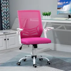 Silla de Oficina Ergonómica Silla Escritorio Giratoria con Altura Ajustable Reposabrazos Abatible Soporte Lumbar... - Ogal.Es