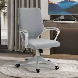 Silla de Oficina Giratoria Silla de Escritorio Basculante con Reposabrazos y Altura Ajustable para Dormitorio Sa... - Ogal.Es