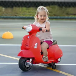 Moto Eléctrica Vespa para Niños de 18-36 Meses Moto de Batería 6V con Faro Bocina y 4 Ruedas Motocicleta Infanti... - Ogal.Es
