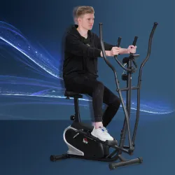 Bicicleta Elíptica con Resistencia Magnética Ajustable de 8 Niveles Bicicleta de Fitness con Sillín Regulable Pa... - Ogal.Es