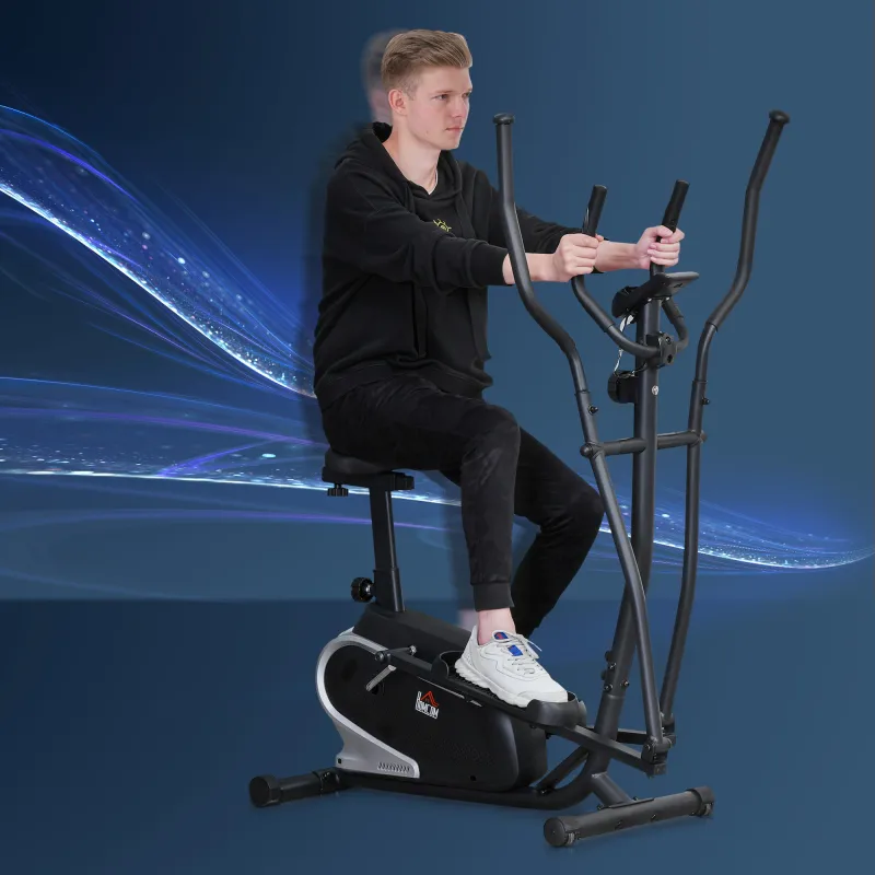 Bicicleta Elíptica con Resistencia Magnética Ajustable de 8 Niveles Bicicleta de Fitness con Sillín Regulable Pa... - Ogal.Es
