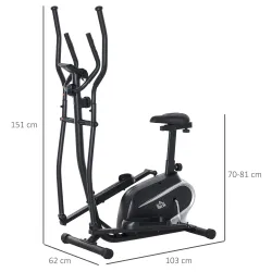 Bicicleta Elíptica con Resistencia Magnética Ajustable de 8 Niveles Bicicleta de Fitness con Sillín Regulable Pa... - Ogal.Es