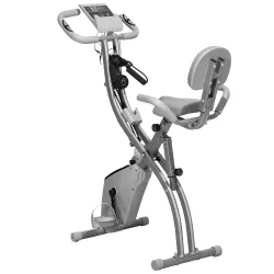 Bicicleta Estática Plegable 3 en 1 con Respaldo y 8 Niveles Resistencia Magnética, Bicicleta Estática en Casa Aj... - Ogal.Es